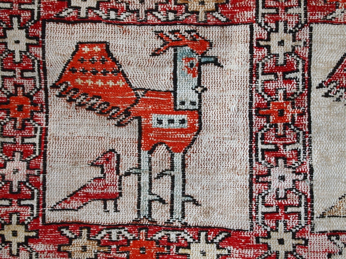 Handmade vintage Persian Sumak silk kilim 4.1' x 6' (125cm x 183cm) 1960s - 7