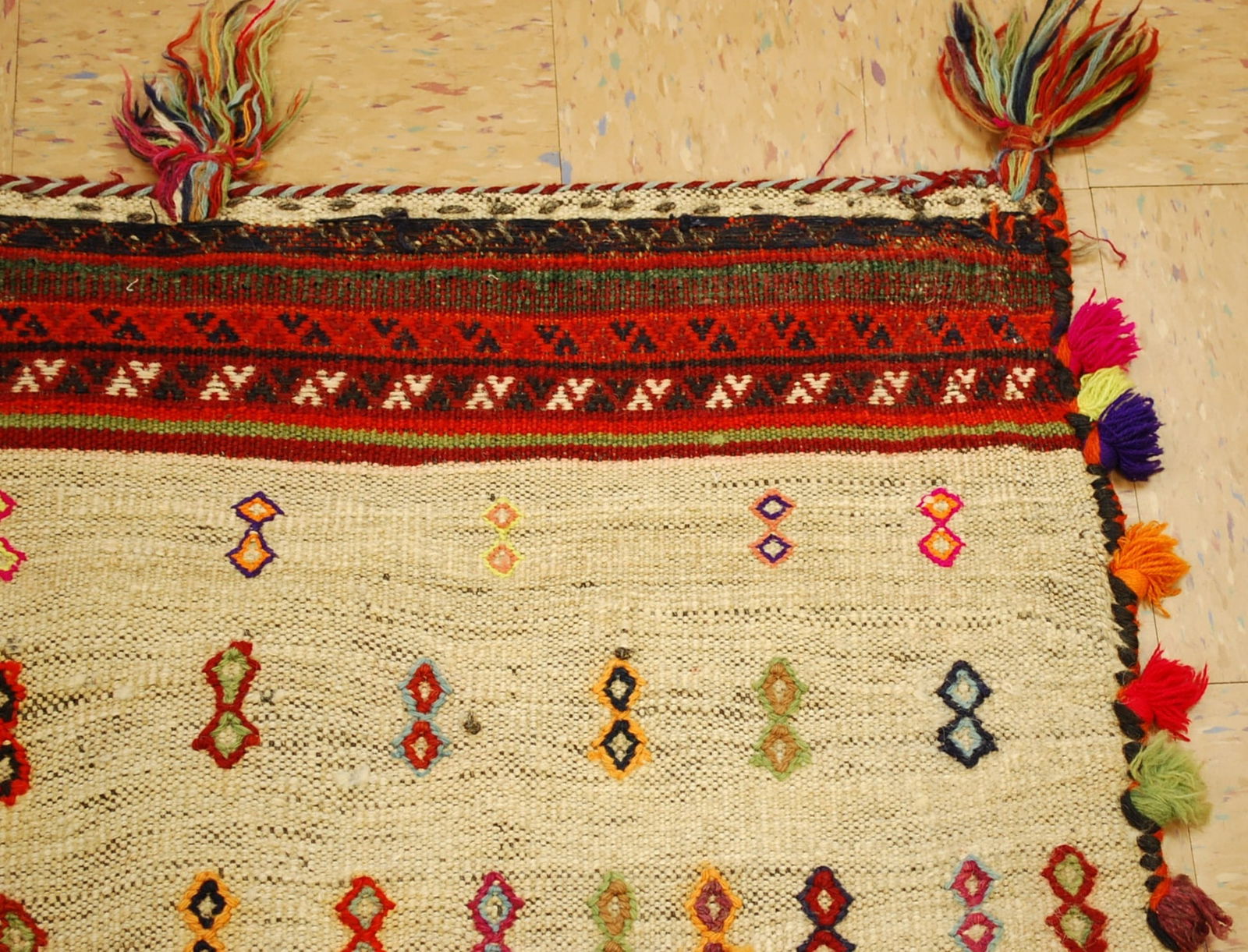 Persian SHIRAZ QASHKI KILIM RUG 3'3" x 4'10" - 5