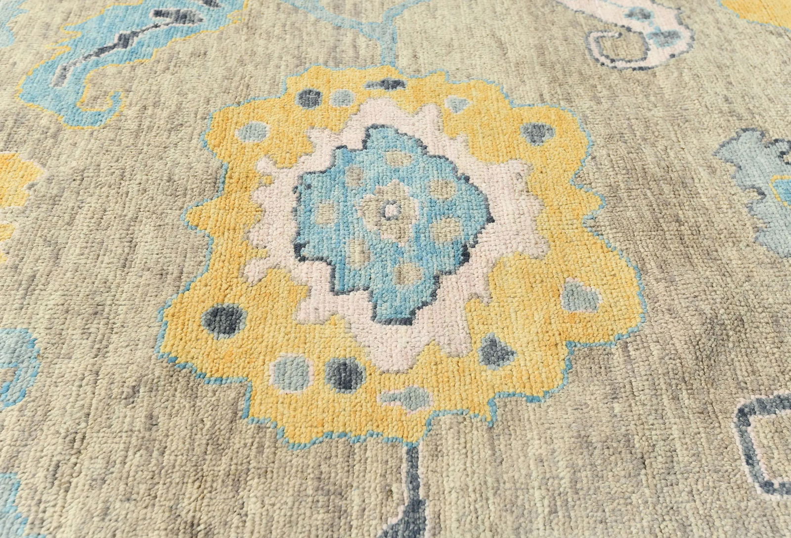 Muted Pastel Brown Floral 10X14 Transitional Oushak Oriental Rug - 5