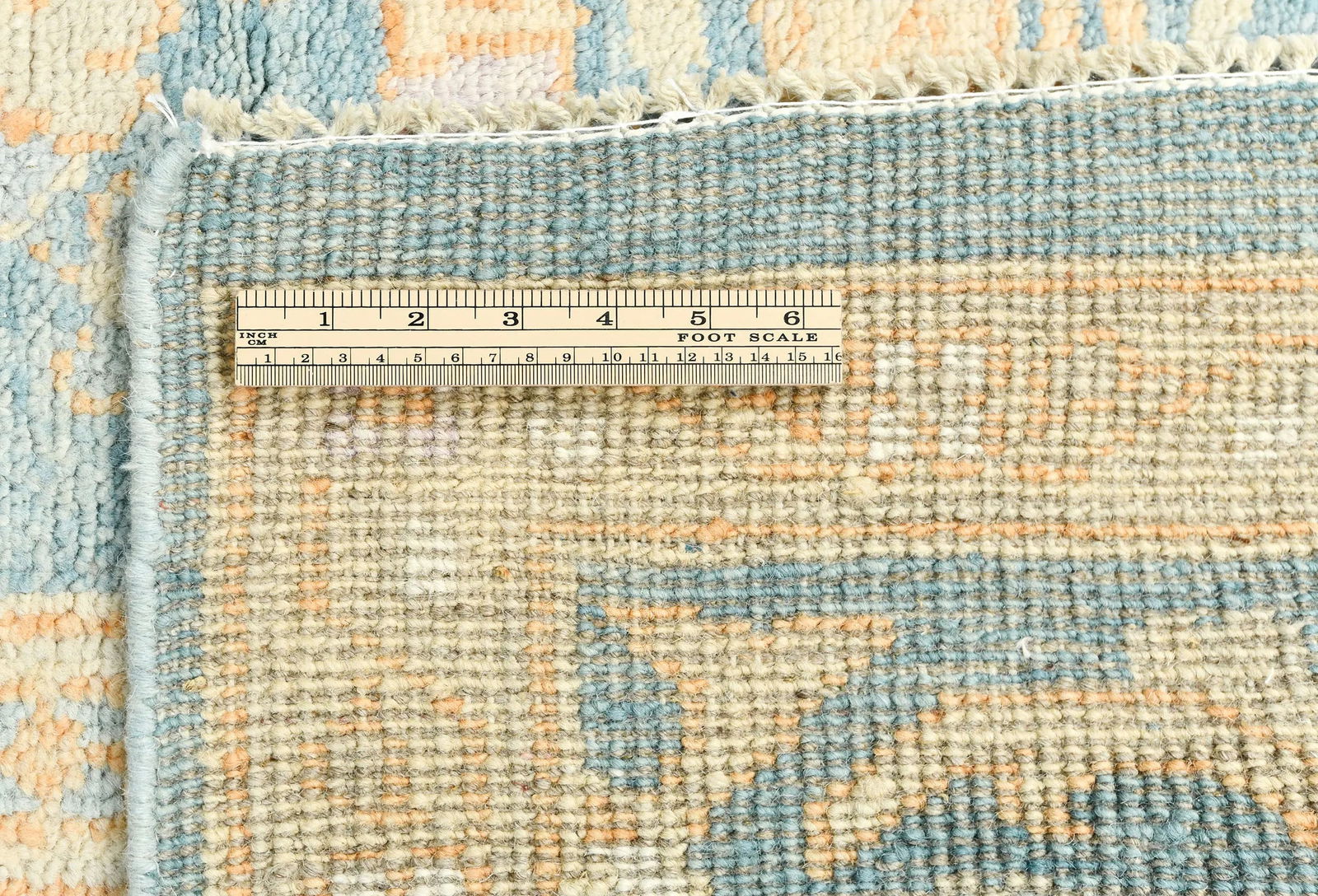 Muted Blue Floral 9X12 Oushak Oriental Rug - 11