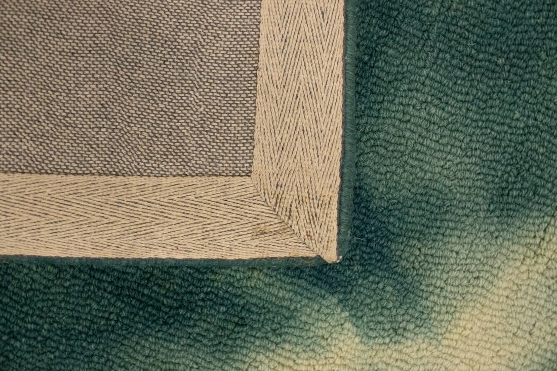 Teal Tie-Dye 5X8 Hand-Tufted Modern Rug - 13