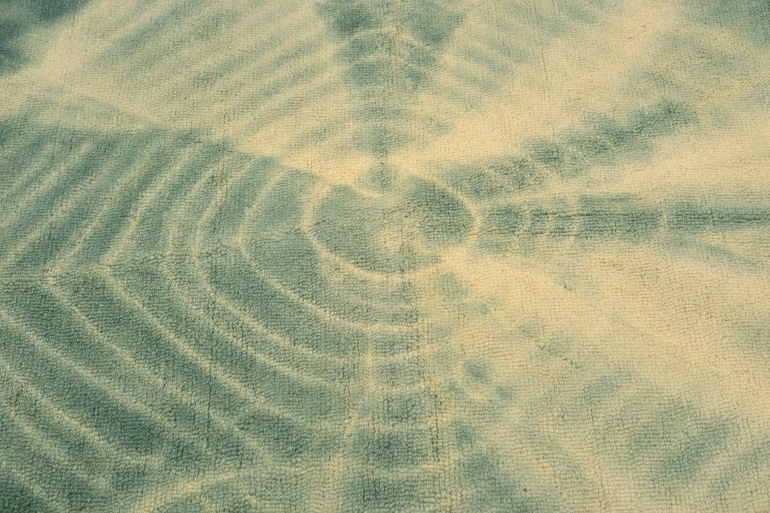 Teal Tie-Dye 5X8 Hand-Tufted Modern Rug - 9