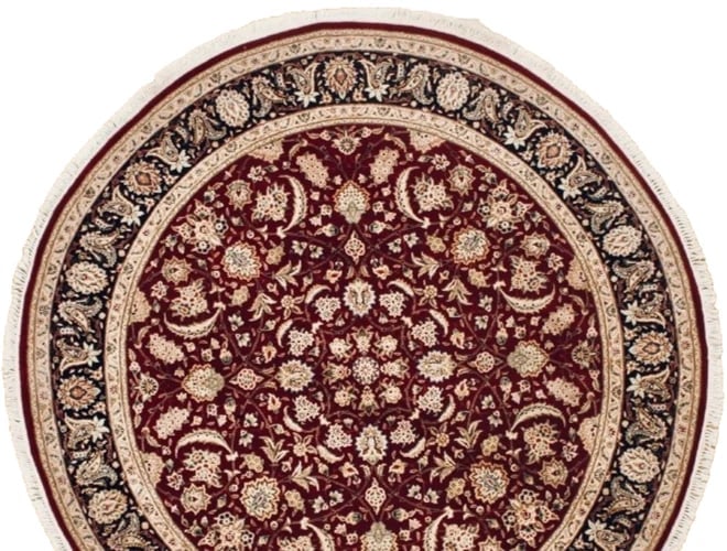 Hand Knotted Round Sino-Tabriz Red Wool Oriental Area Rug Carpet 8' x 8' - 4
