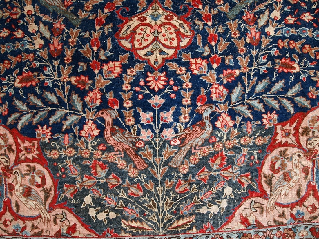 Handmade antique Persian Tabriz rug 6,2' x 9.5' (190cm x 292cm) 1920s - 16