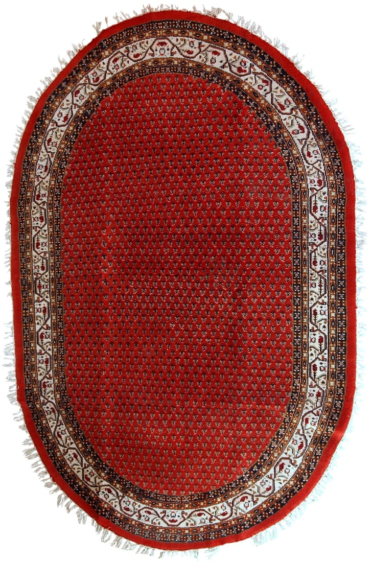 Handmade vintage Indo-Seraband rug 6.5' x 9.8' (198cm x 298cm) 1980s: Title:Handmade vintage Indo-Seraband rug 6.5' x 9.8' (198cm x 298cm) 1980s Origin:India Dimension:6.5' x 9.8' (198cm x 298cm) Materials:wool Year:1980s Description:Vintage handmade Indian rug with Per