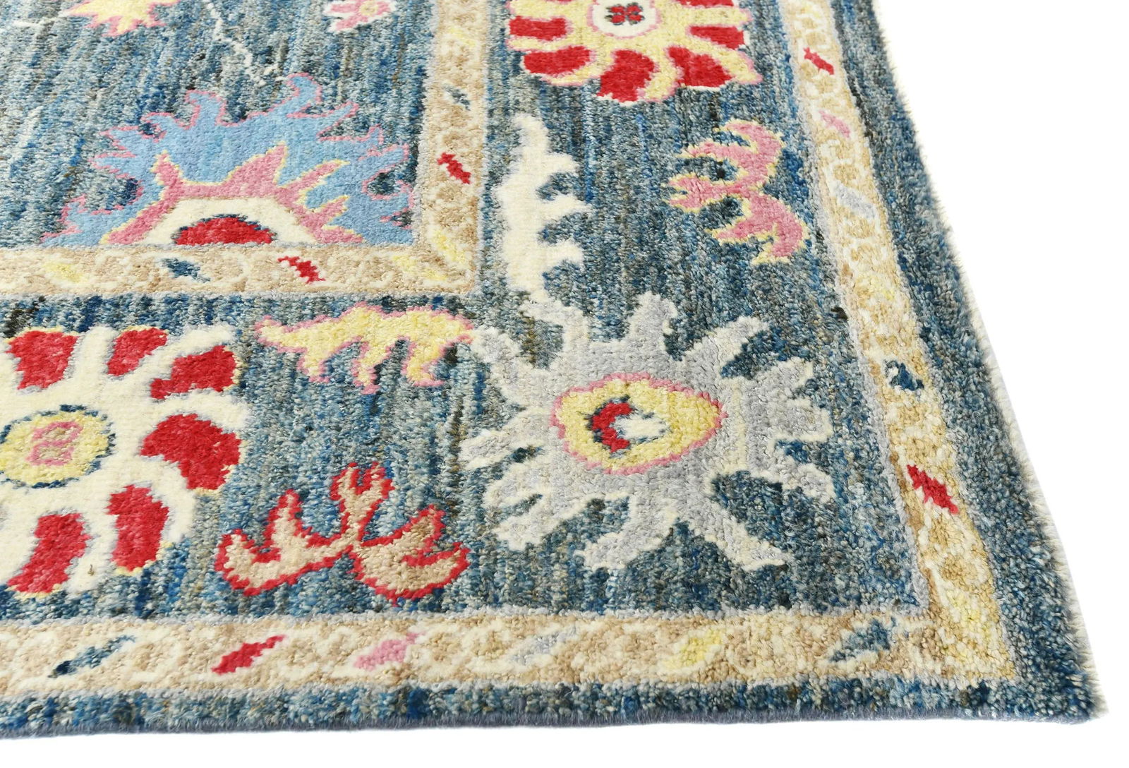 Muted Gray Floral 8X10 Oushak Oriental Rug - 8
