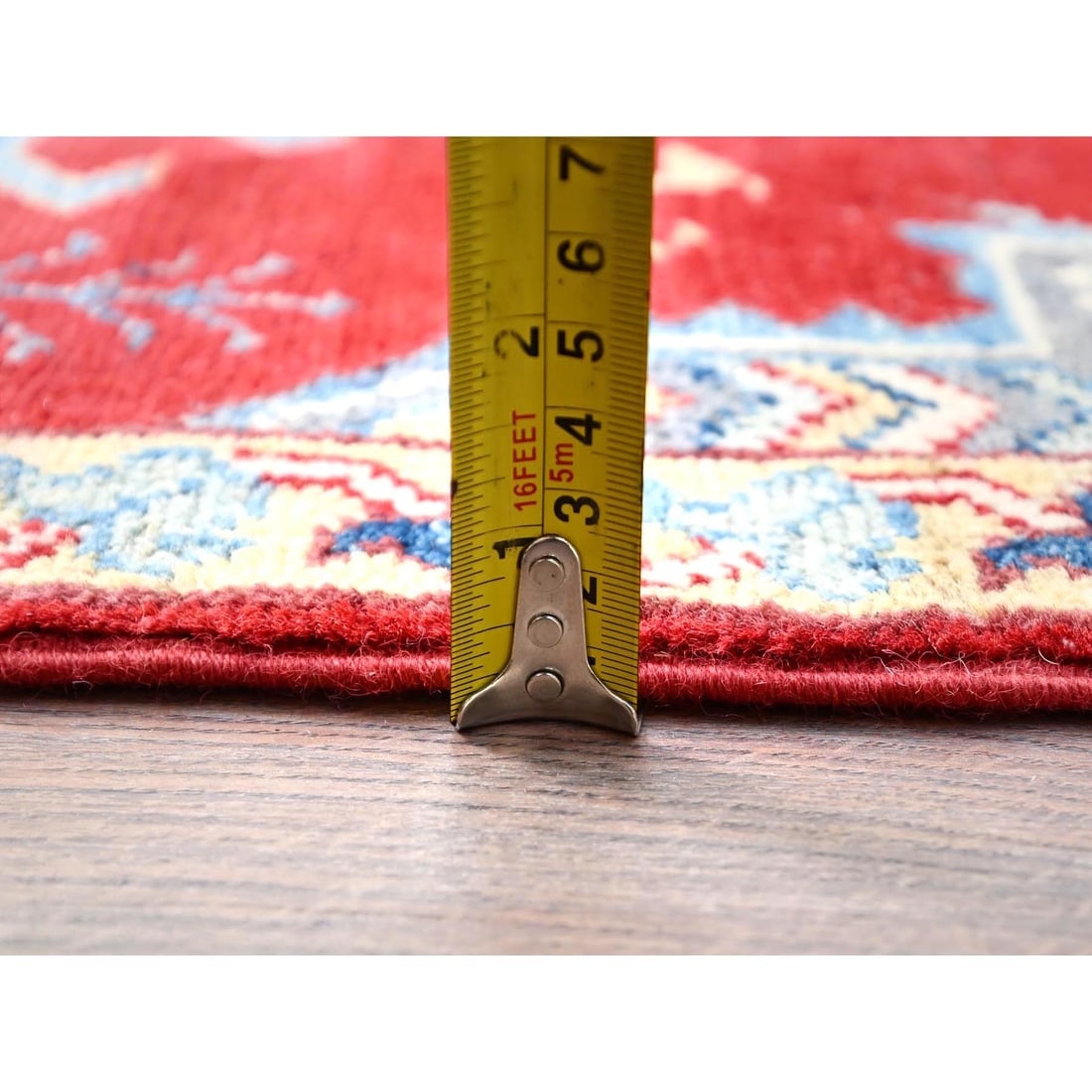 Toreador Red, Kazak With Large Geometric Medallions, 100% Wool - 6