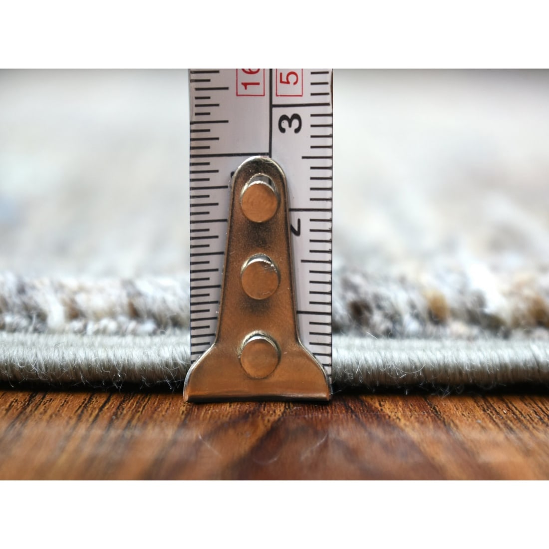 Taupe Gray Soft Wool, Hand Knotted Afghan Super Kazak, Runner Rug - 5