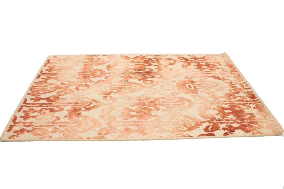 Rust Abstract 5X8 Hand-Tufted Modern Rug - 5