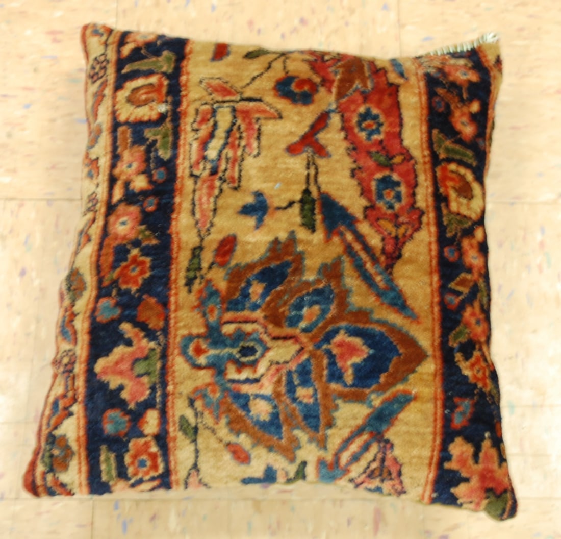 Hand-Made antique rug Pillow Cushion Rug 1'2" x 1' 8" - 5