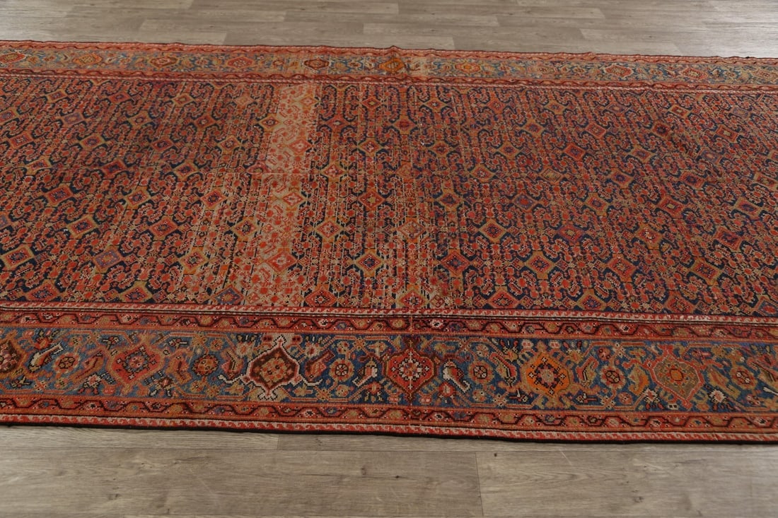 Pre-1900 Vegetable Dye Malayer Persian Runner Rug 6x16 - 14