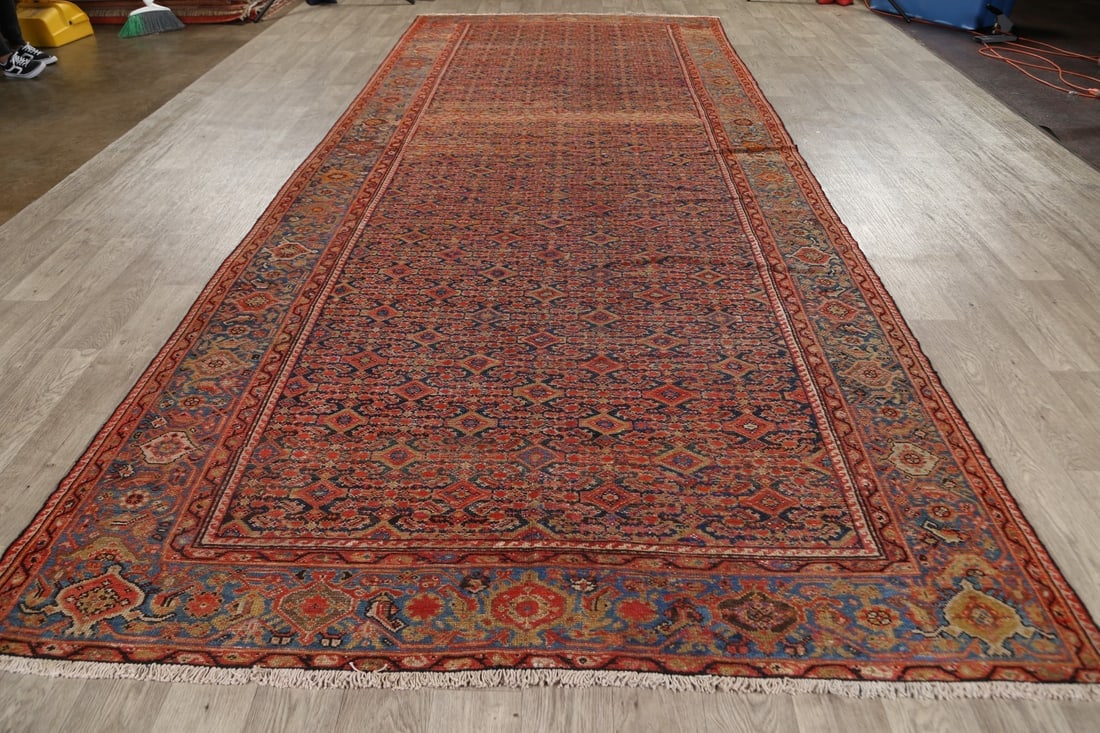Pre-1900 Vegetable Dye Malayer Persian Runner Rug 6x16 - 15