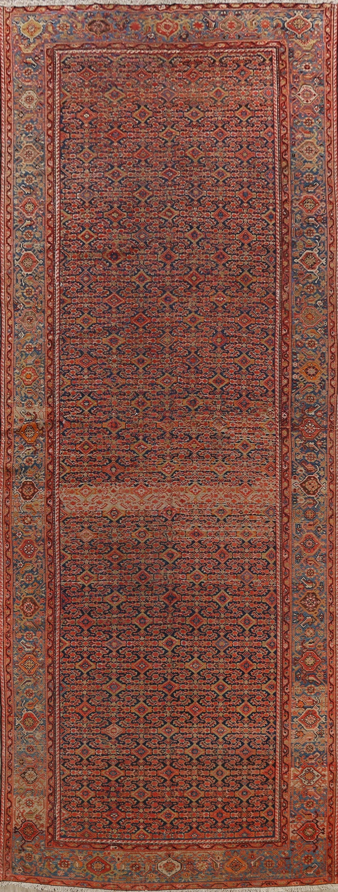 Pre-1900 Vegetable Dye Malayer Persian Runner Rug 6x16: Title:Pre-1900 Vegetable Dye Malayer Persian Runner Rug 6x16 Origin:A Beautiful Genuine Iran ( Persia ) Malayer rug is Hand Knotted by skillful weavers in Iran ( Persia ) with 100% Wool Material. This