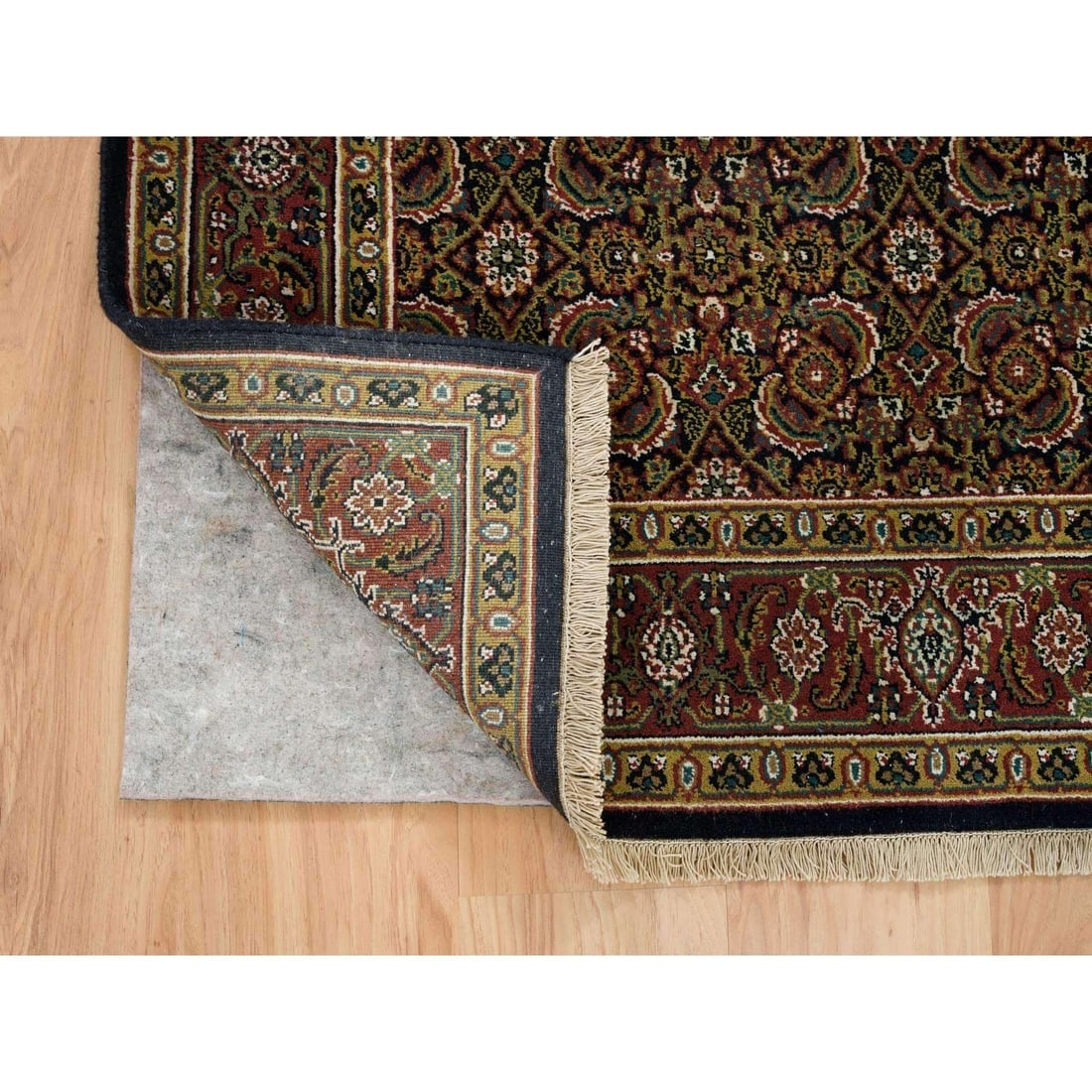 Jade Black Herati Design Wool/Silk Hand Knotted 250 KPSI Oriental Rug - 3
