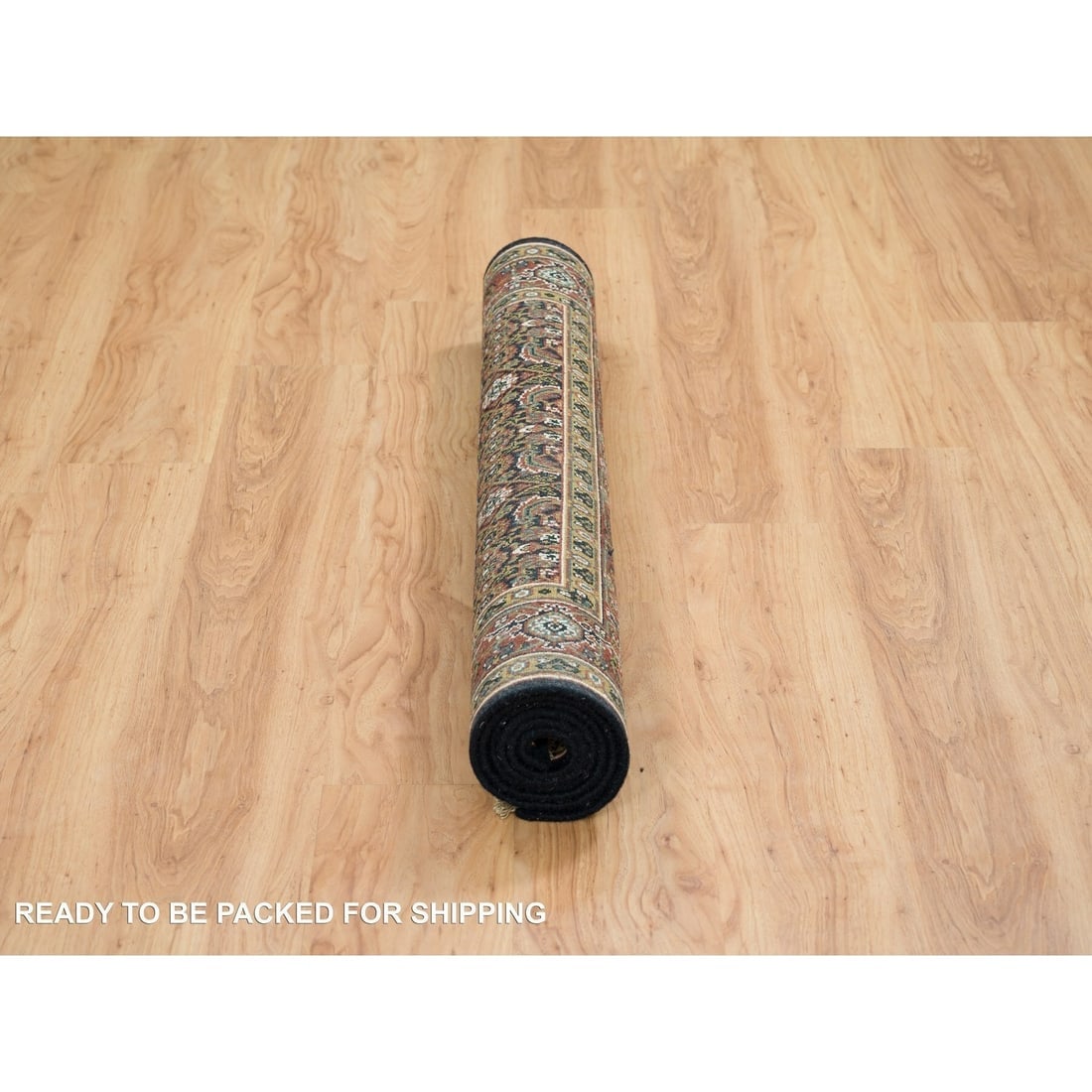 Jade Black Herati Design Wool/Silk Hand Knotted 250 KPSI Oriental Rug - 6