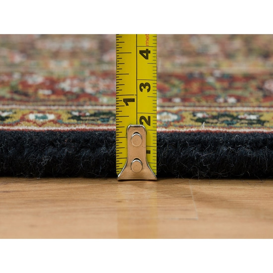 Jade Black Herati Design Wool/Silk Hand Knotted 250 KPSI Oriental Rug - 7