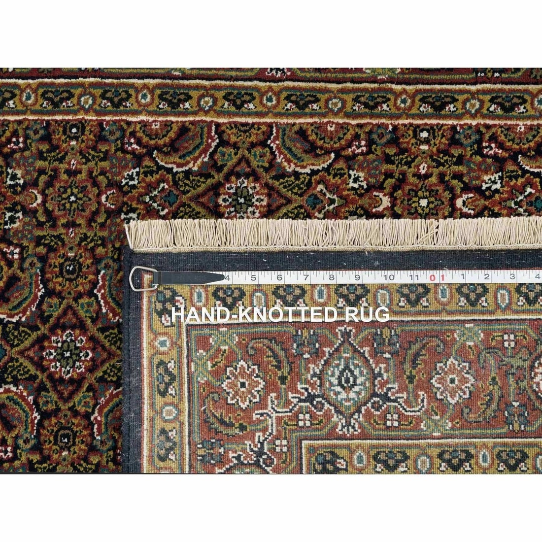 Jade Black Herati Design Wool/Silk Hand Knotted 250 KPSI Oriental Rug - 8