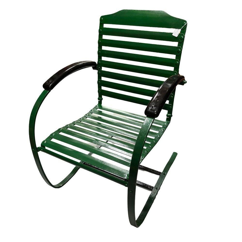 Mid-century Steel Springer Rocking Outdoor Patio Chair , Pair - 18