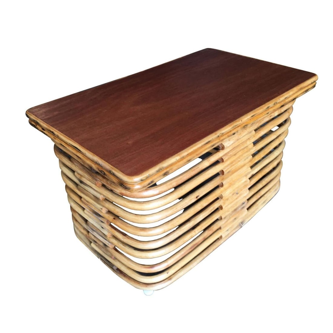 Restored Paul Frankl Six-Strand Wicker Sofa Rattan Living-Room Set with Cushions - 3