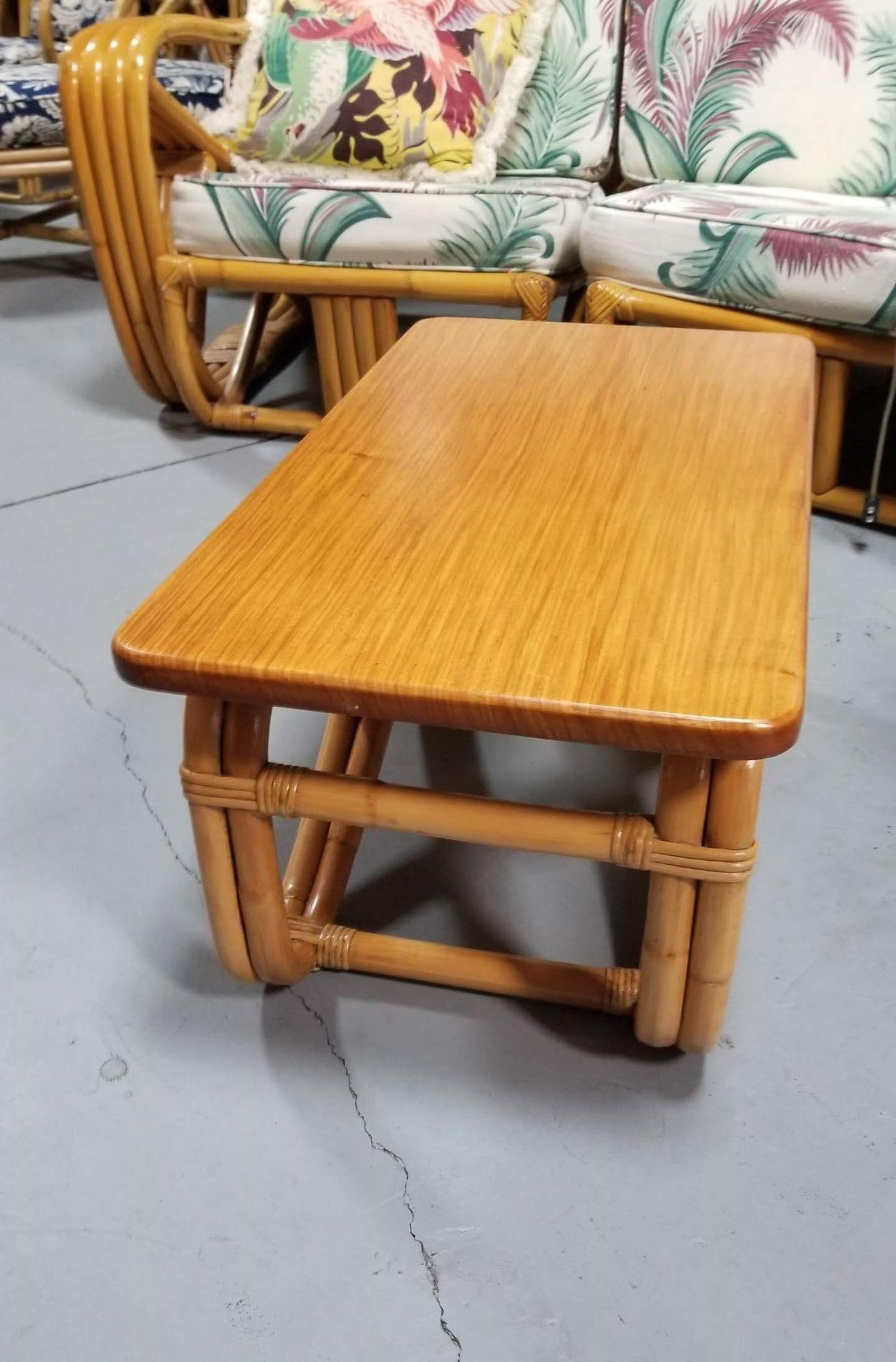 Restored Paul Frankl Double Strand Figure Eight Legs Mahogany Coffee Table - 6