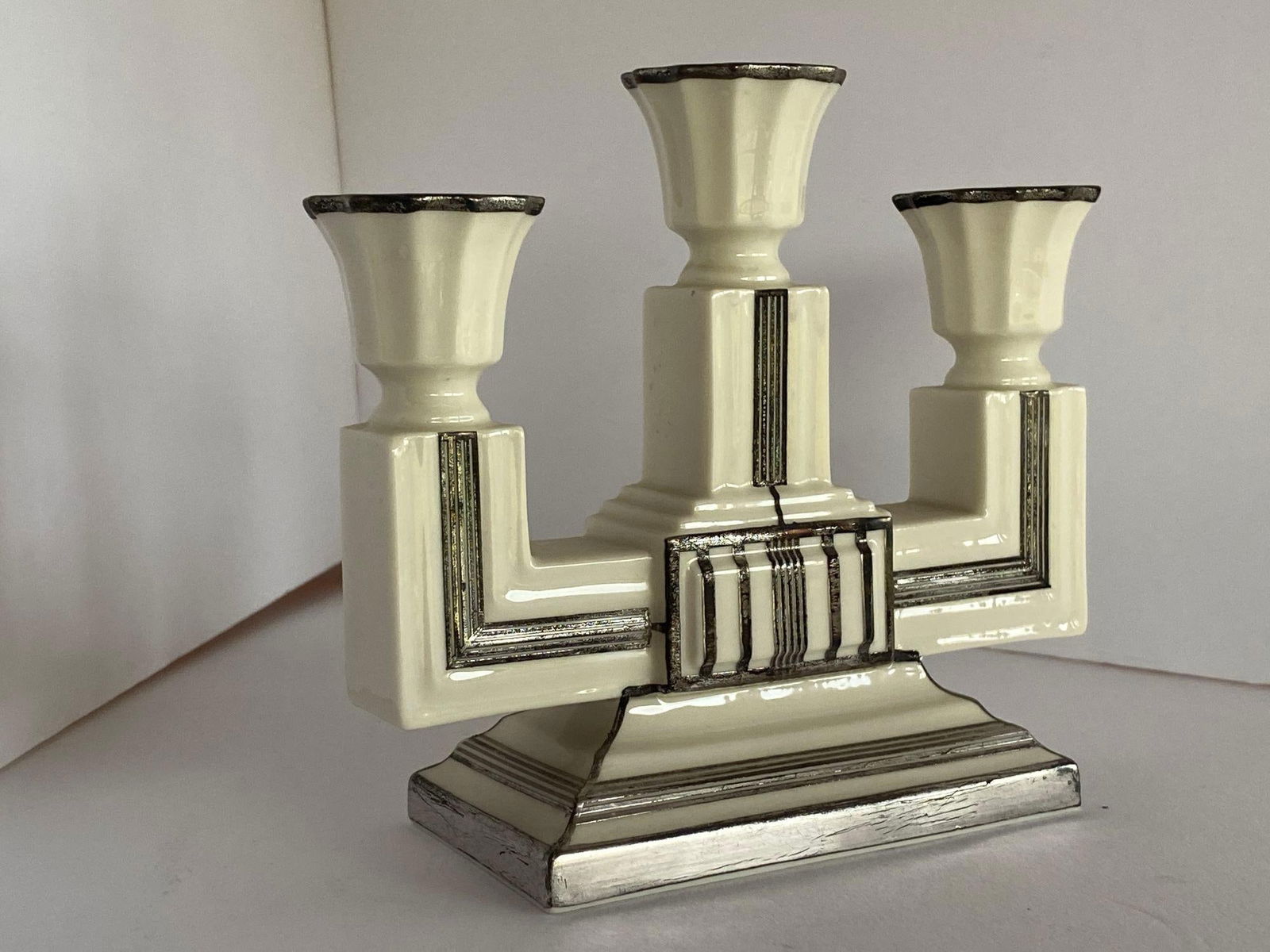 Two-Piece Sugar Bowl and Candelabra with Sterling Silver Overlay by Lenox - 14