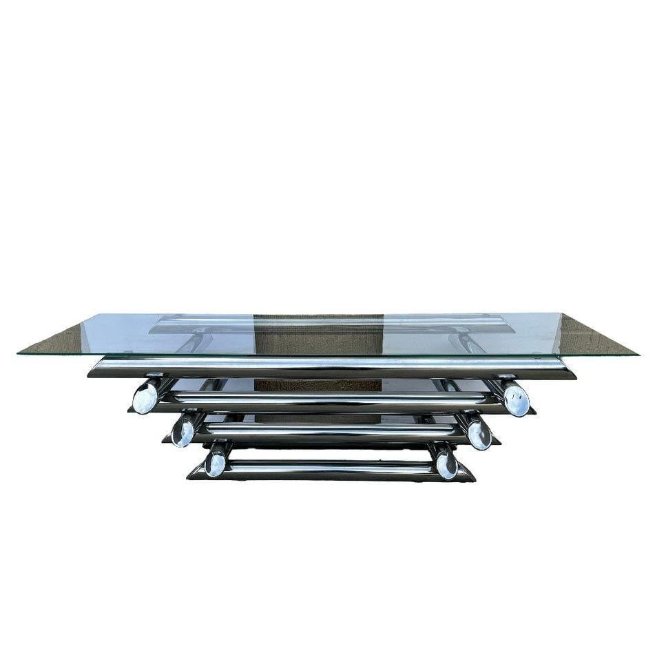 Paul Mayen Style Chrome Tubular Stacked Cocktail Table - 17