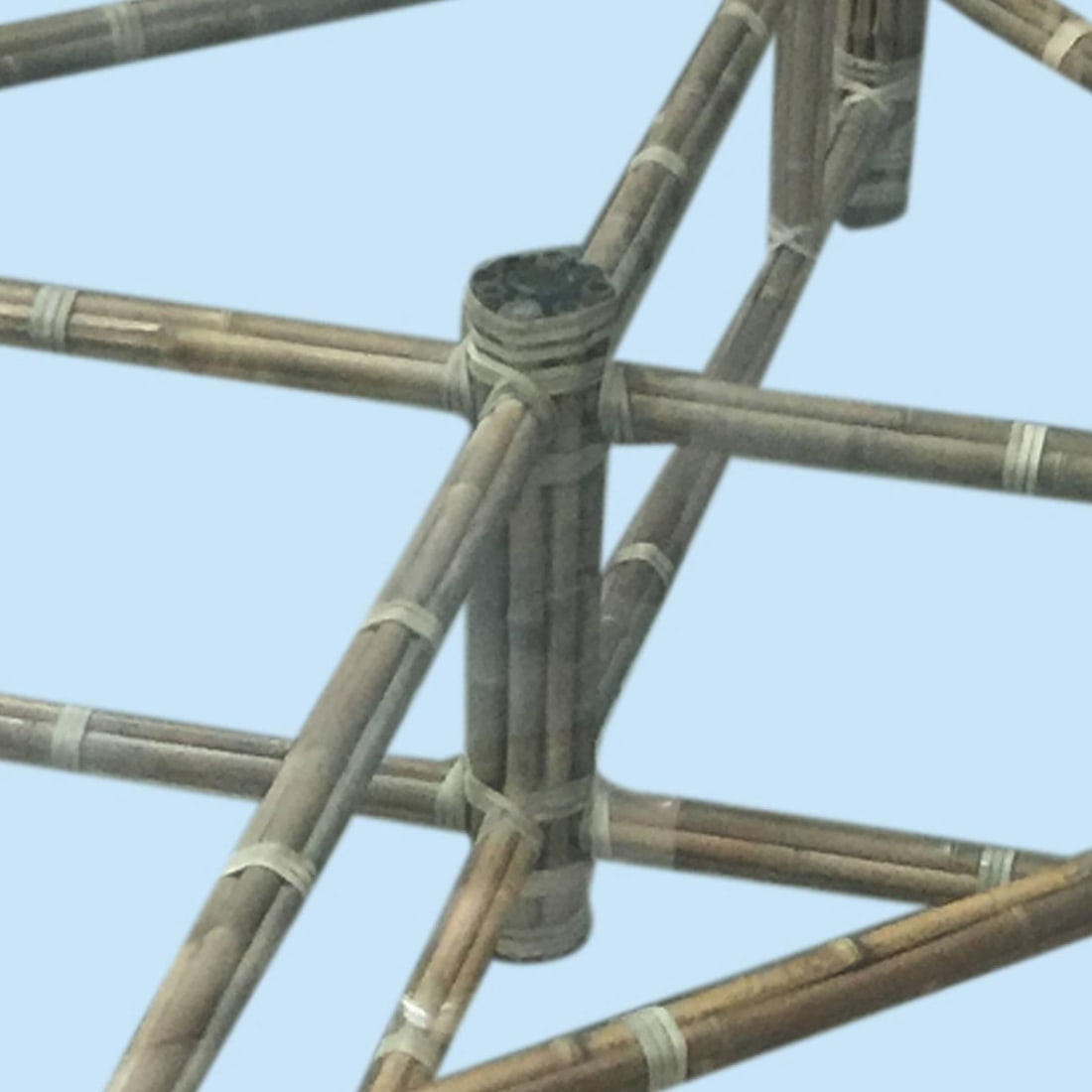 Large Bamboo and Glass Square Coffee Table by John McGuire - 14