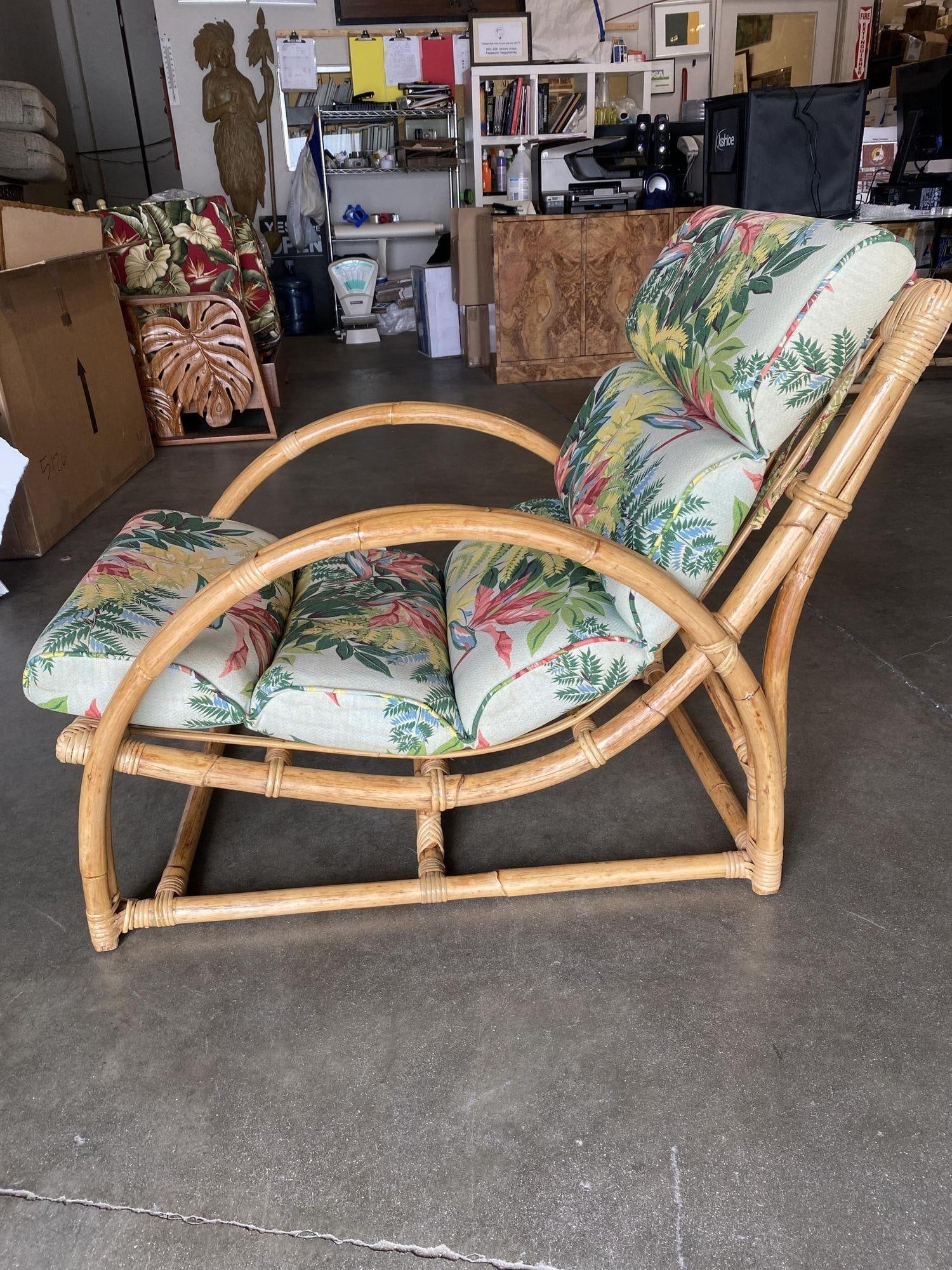 Restored Two-Strand "Half Moon" Rattan Cup Seat Lounge Chair - 12