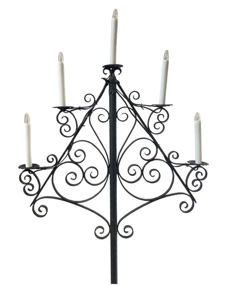 French Victorian Iron Candelabra - 8