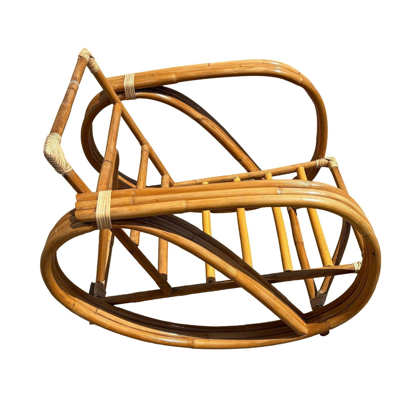 Restored Rattan Three Strand Rocking Chair - 5