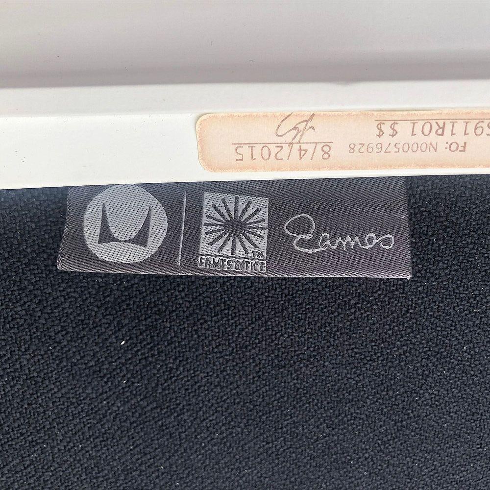 White Eames EA208 Leather Soft Pad Chair by Herman Miller, Set of 4 - 6