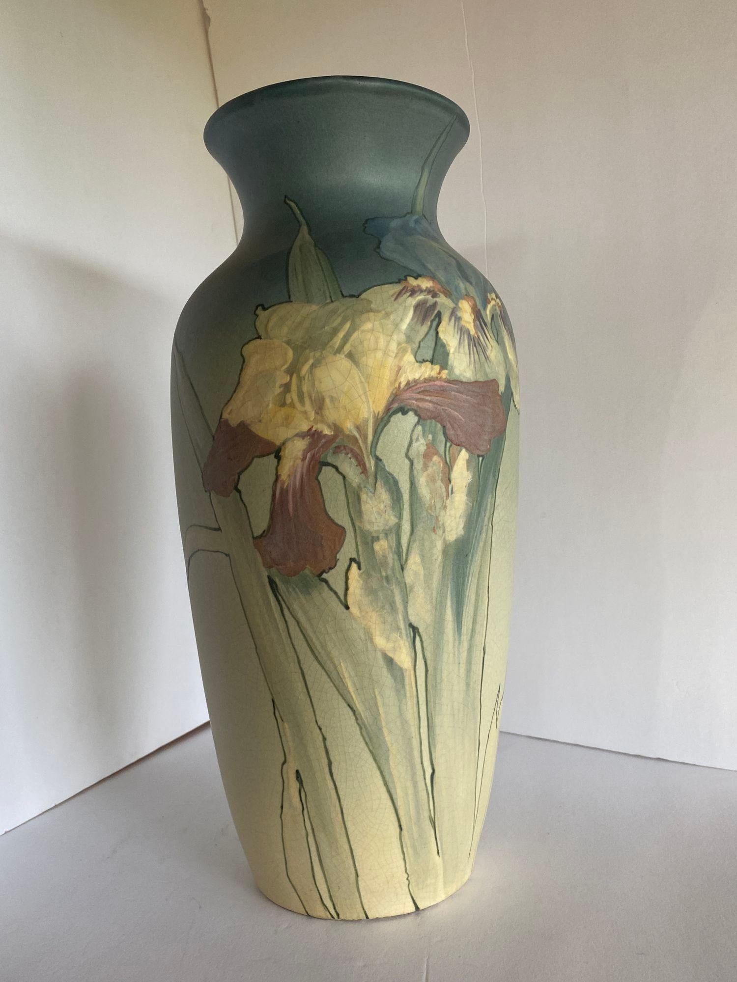 Art Nouveau Hand-Painted Art Pottery Vase by Weller Pottery - 10