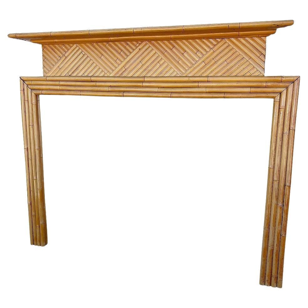 Restored Rattan Fireplace Surround Mantel Owned by Gary Cooper - 7