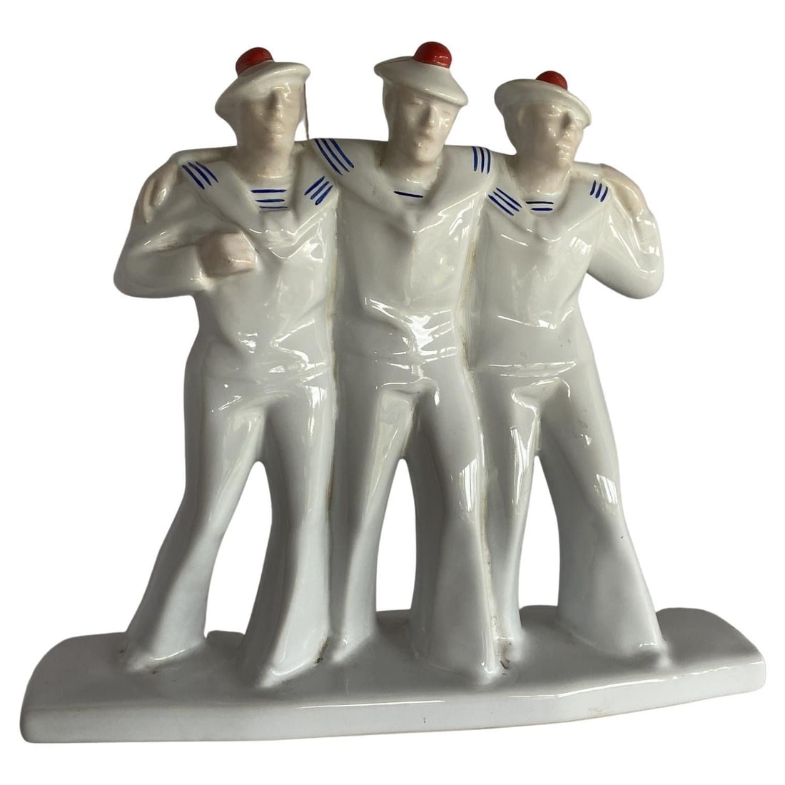 Art Deco Sailors on Leave Earthenware Ceramic Sculpture by Edouard Cazea (1 of 20)