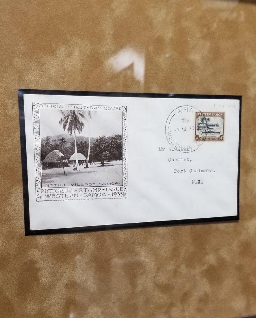 Framed Set of Samoan Island Vintage Postcards - 10