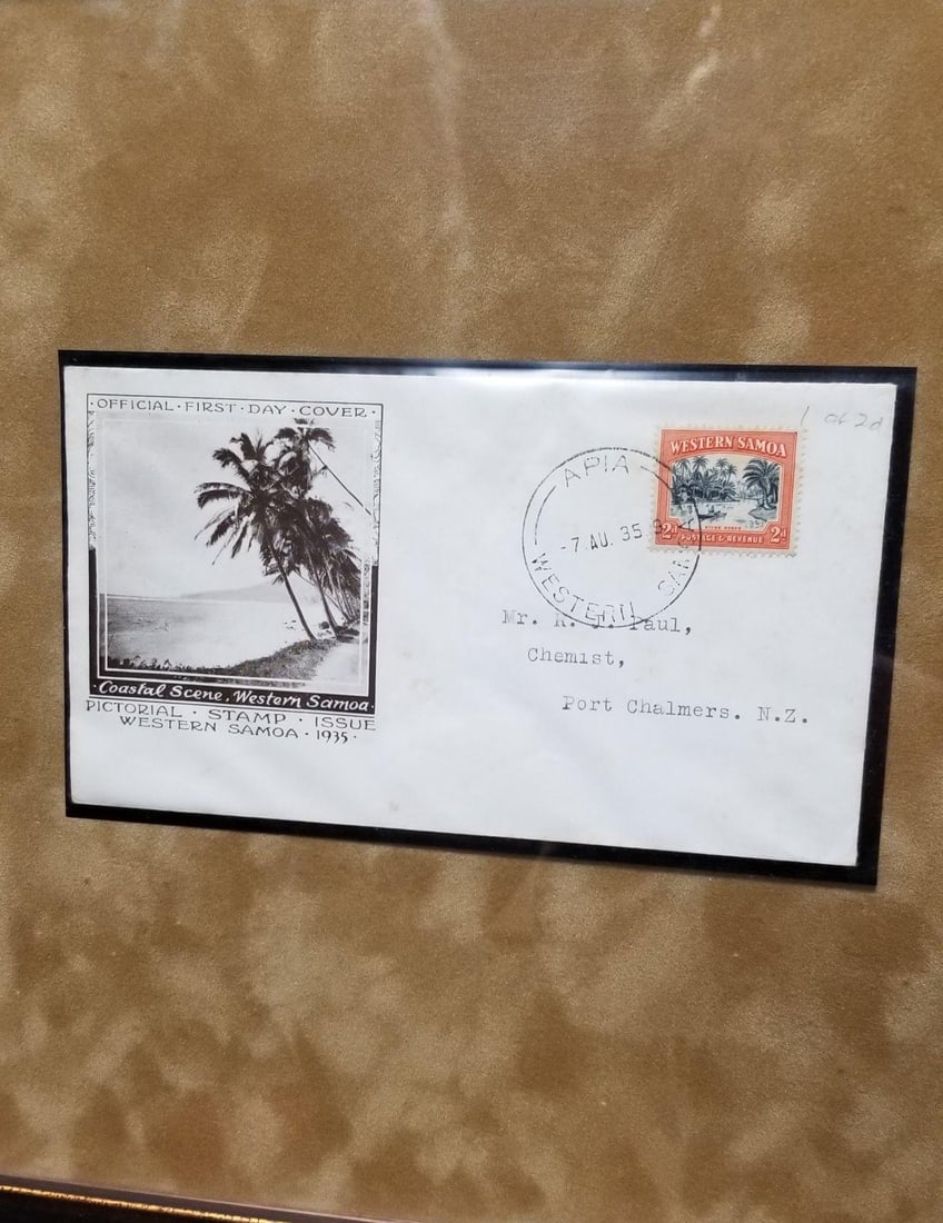 Framed Set of Samoan Island Vintage Postcards - 8