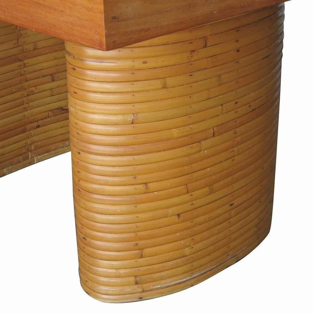 Restored Rattan & Mahogany Table/Chairs Dining Set with Sideboard - 19