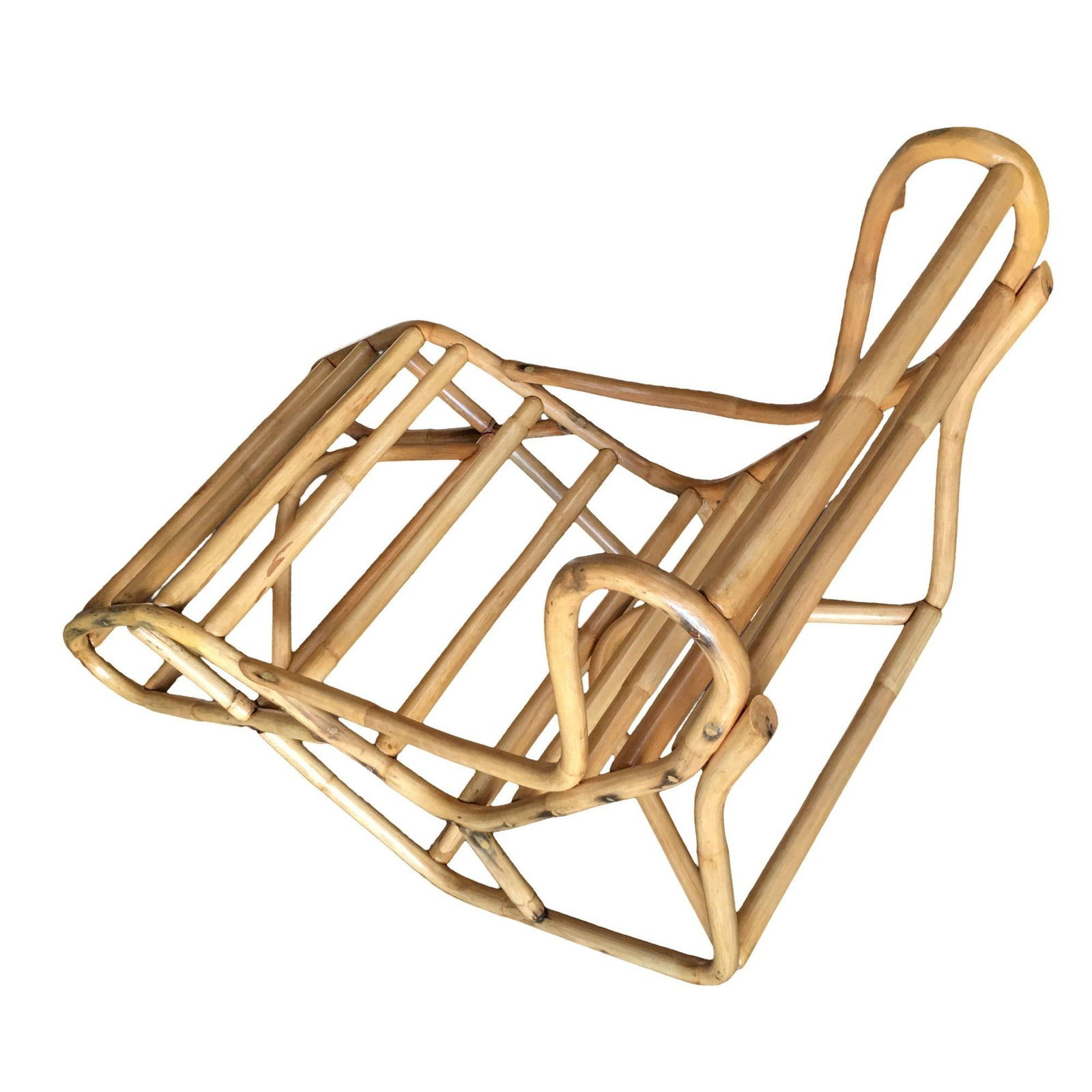 Restored Single-Strand Two-Position Rattan Chaise Lounge - 13