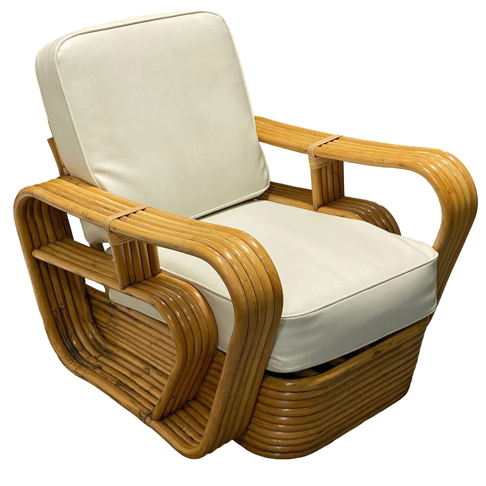 Restored 5-Strand Rattan "Double-Speed" Arm Sofa & Lounge Chair Living Room Set - 16