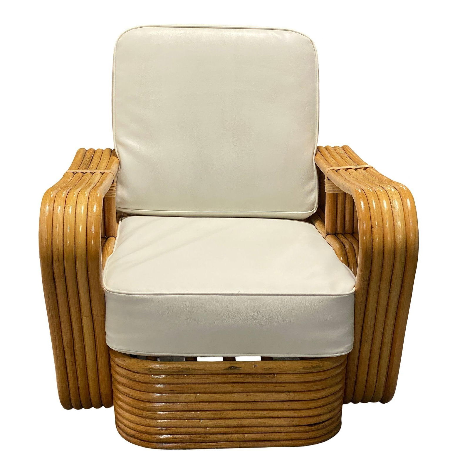 Restored 5-Strand Rattan "Double-Speed" Arm Sofa & Lounge Chair Living Room Set - 17