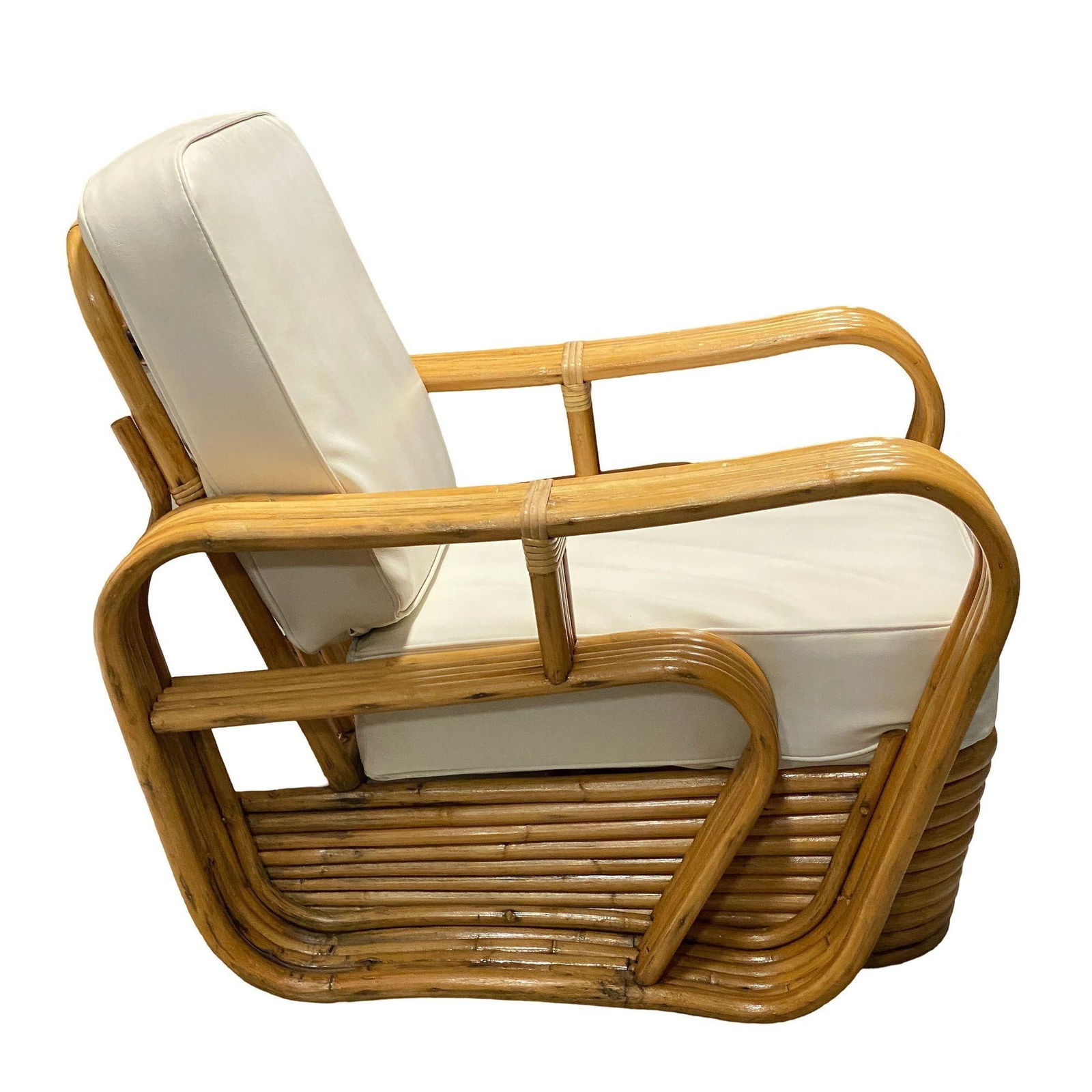 Restored 5-Strand Rattan "Double-Speed" Arm Sofa & Lounge Chair Living Room Set - 3