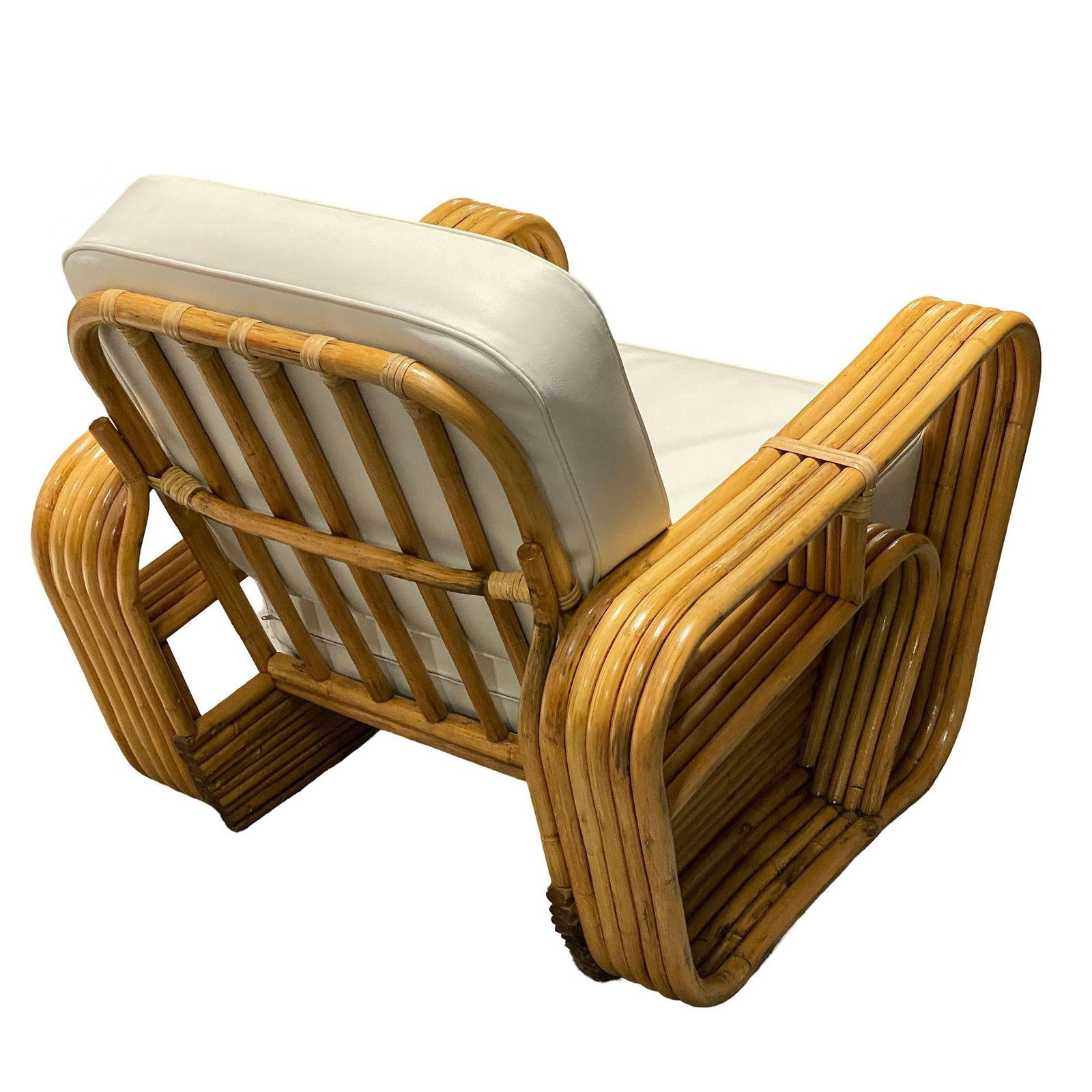 Restored 5-Strand Rattan "Double-Speed" Arm Sofa & Lounge Chair Living Room Set - 4