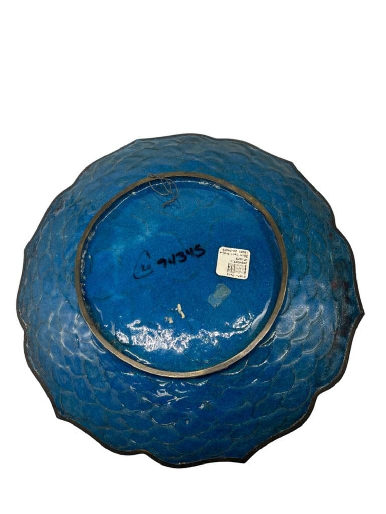 Rare 19th-century antique Meiji Period Japanese Bronze Cloisonné Charger - 16