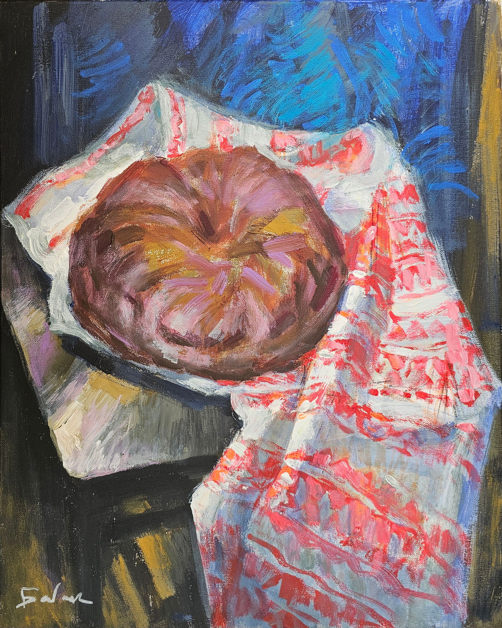 Acrylic still life bread Vyacheslav Petrovich Babac (1 of 9)