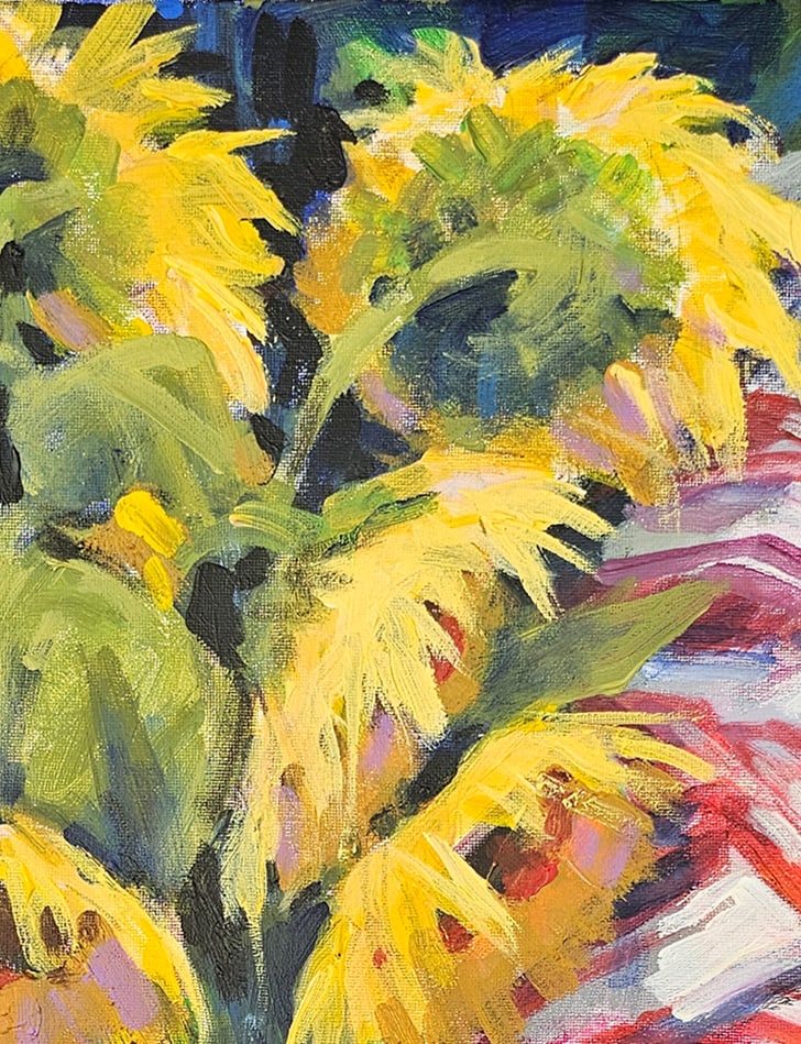 Acrylic still life sunflower Vyacheslav Petrovich Babac - 3