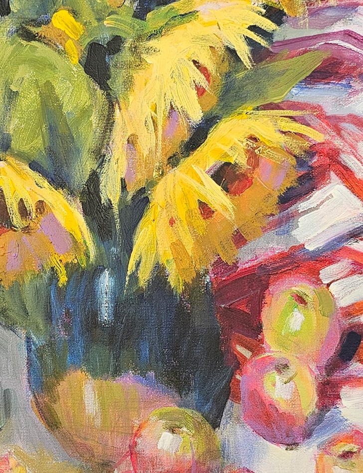 Acrylic still life sunflower Vyacheslav Petrovich Babac - 8