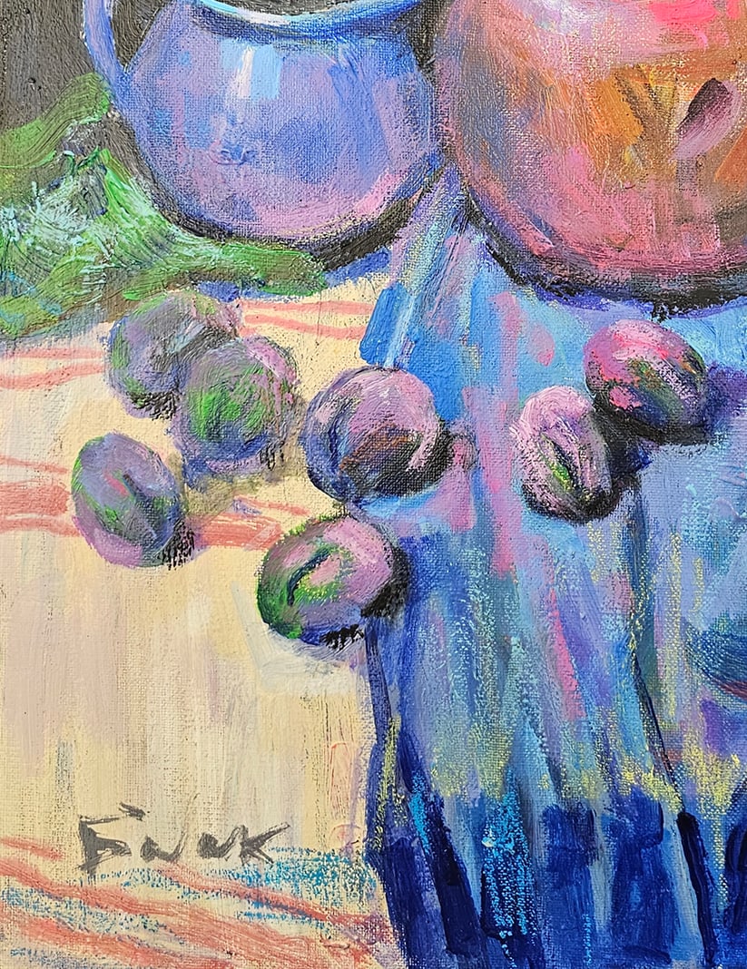 Acrylic still life plums Vyacheslav Petrovich Babac - 5