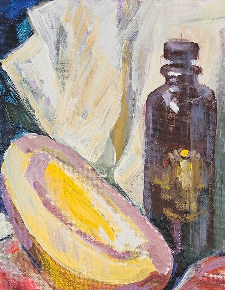 Acrylic still life melon Vyacheslav Petrovich Babac - 3