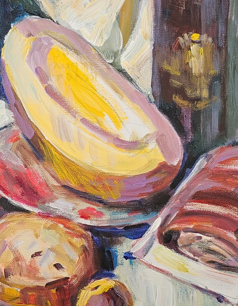 Acrylic still life melon Vyacheslav Petrovich Babac - 8