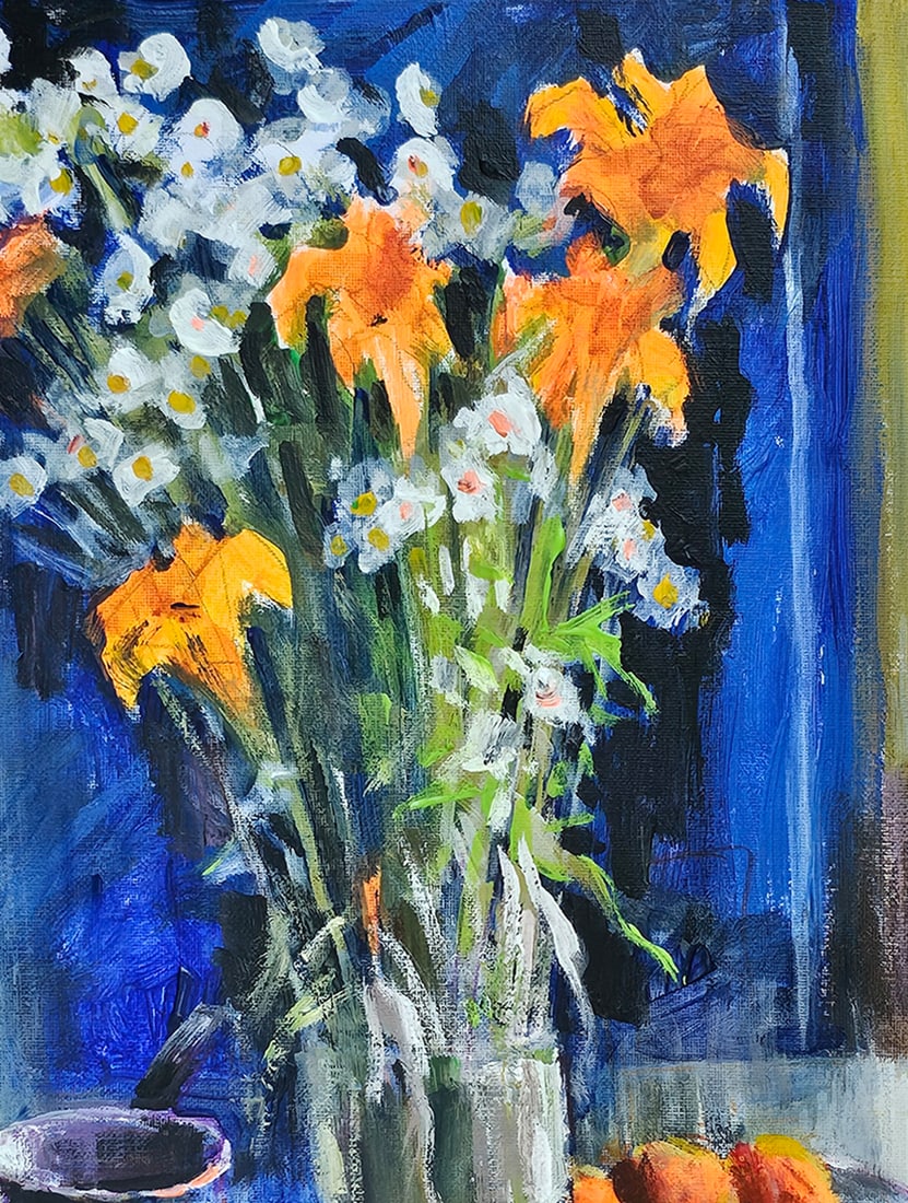 Acrylic still life flowers Vyacheslav Petrovich Babac - 3